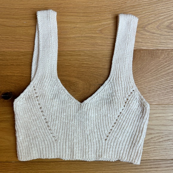 Gold Sweater Crop Top size small - Picture 1 of 5